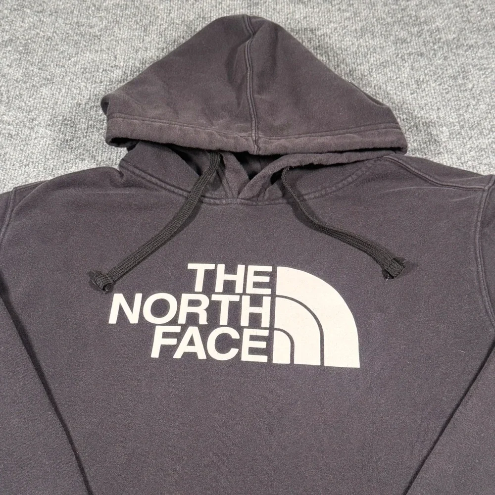 The North Face Mens XL Half Dome Logo Hoodie Sweatshirt Black Charcoal Fleece